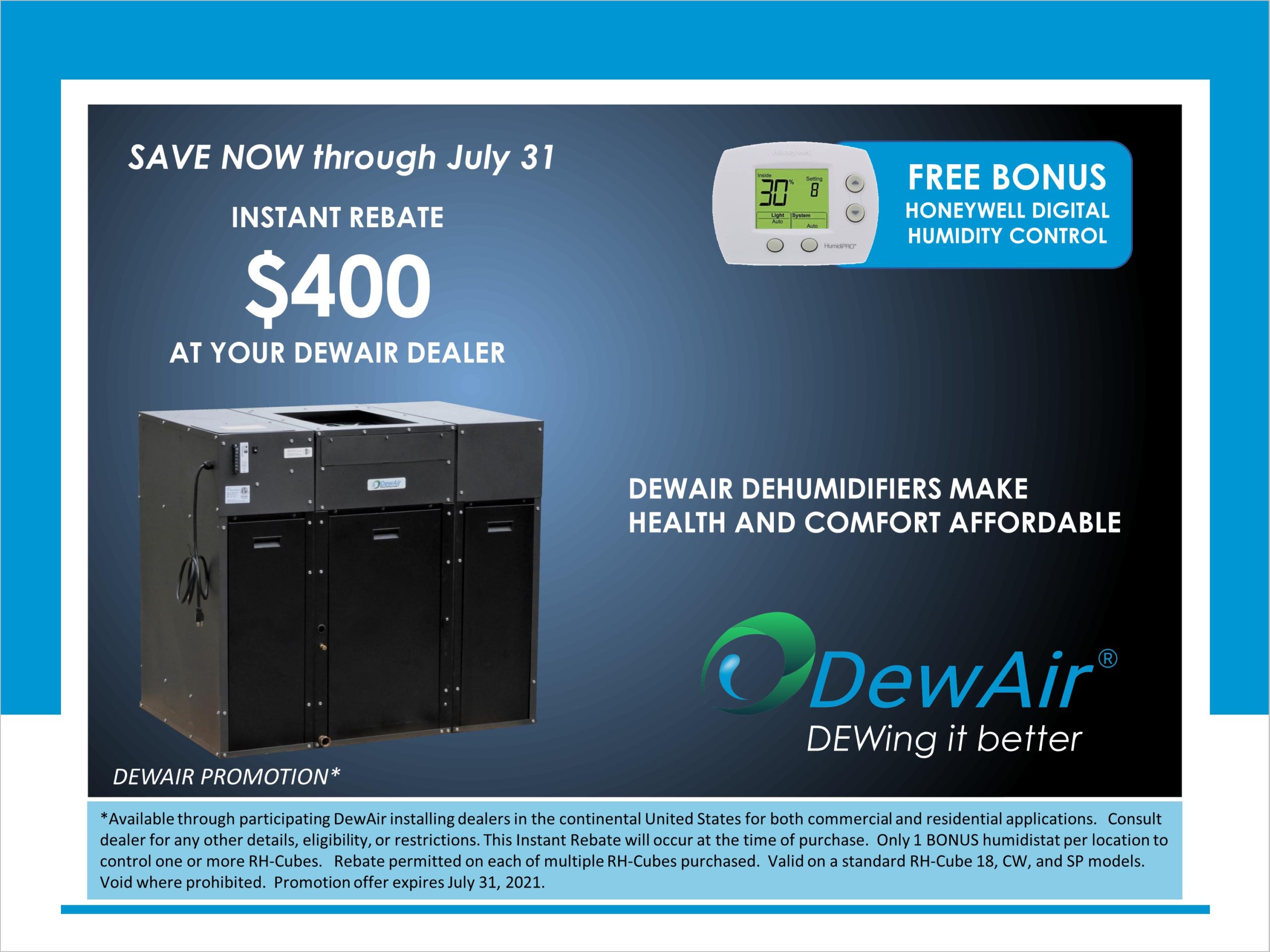 Dehumidifier Savings Rebates Home Business DewAir 